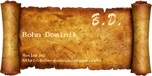 Bohn Dominik névjegykártya